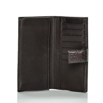 Gucci Guccissima Margaux Calfskin Metal Bar Continental Flap Wallet Chocolate 5 of 7