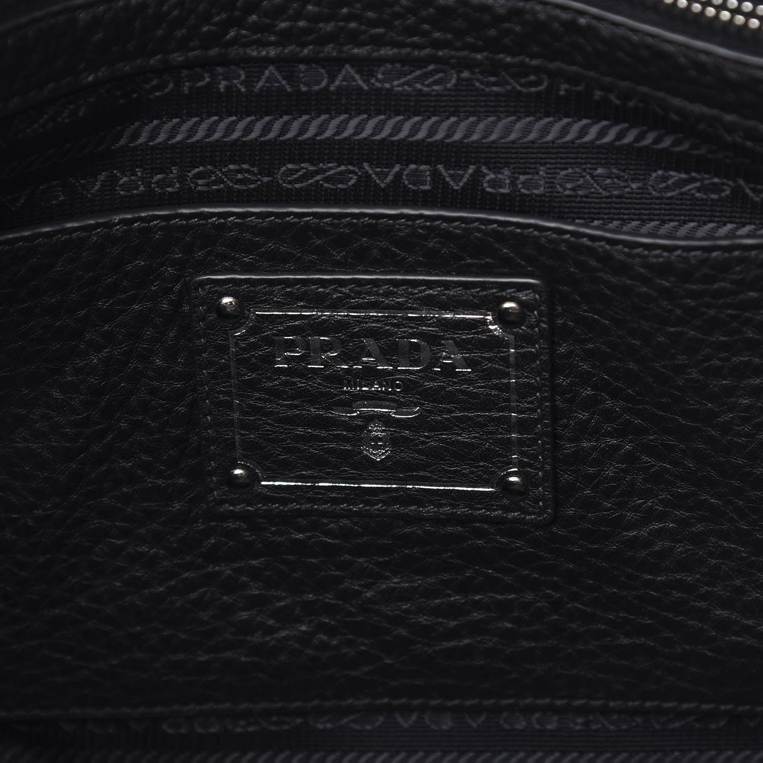 Prada Vitello Daino Double Handle Satchel Black 6 of 11