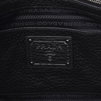 Prada Vitello Daino Double Handle Satchel Black 6 of 11