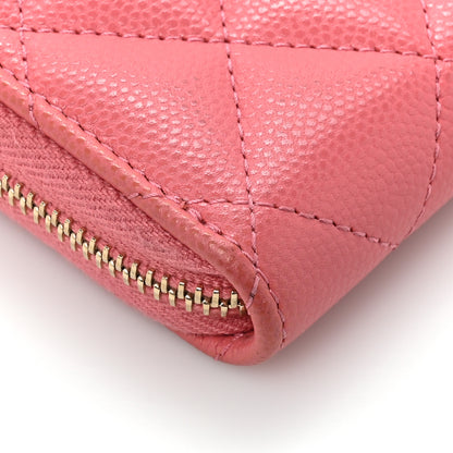 Chanel Caviar Quilted Zip Coin Purse Dark Pink 14 of 15