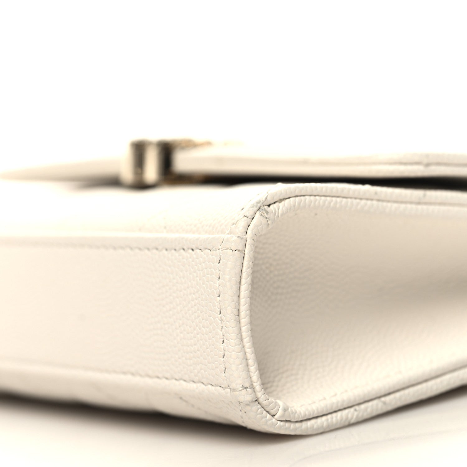 Chanel Caviar Quilted Chain Match Top Handle Phone Holder With Chain White 10 of 11