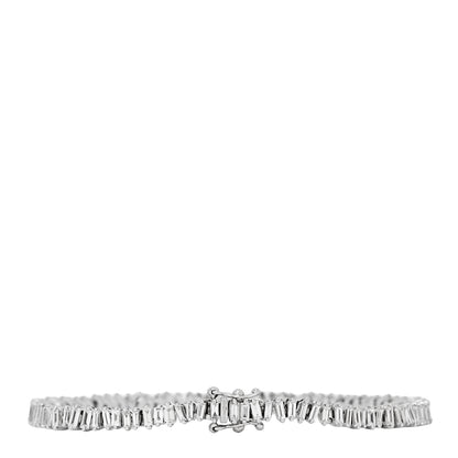 Suzanne Kalan 18K White Gold Diamond Fireworks Classic Mini Baguette Tennis Bracelet 2 of 3