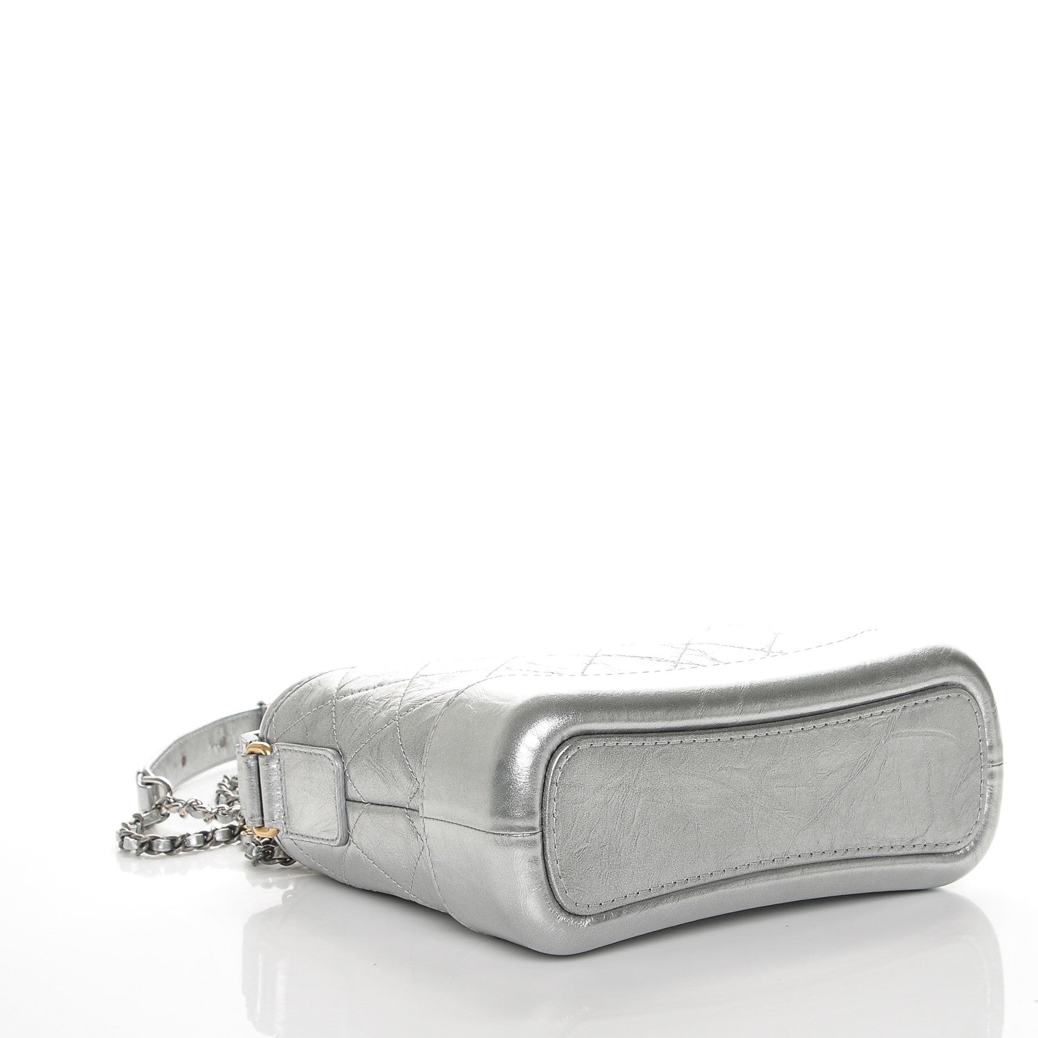 Chanel Metallic Aged Calfskin Quilted Small Gabrielle Hobo Silver 4 of 7