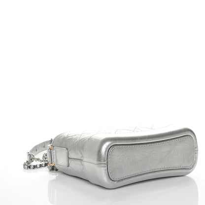 Chanel Metallic Aged Calfskin Quilted Small Gabrielle Hobo Silver 4 of 7