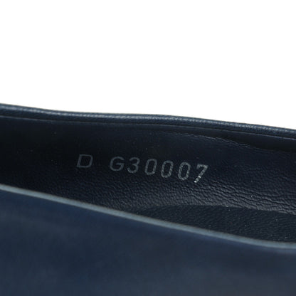Chanel Calfskin CC Cap Toe Platform Chain Pumps 35 Navy Black 8 of 9