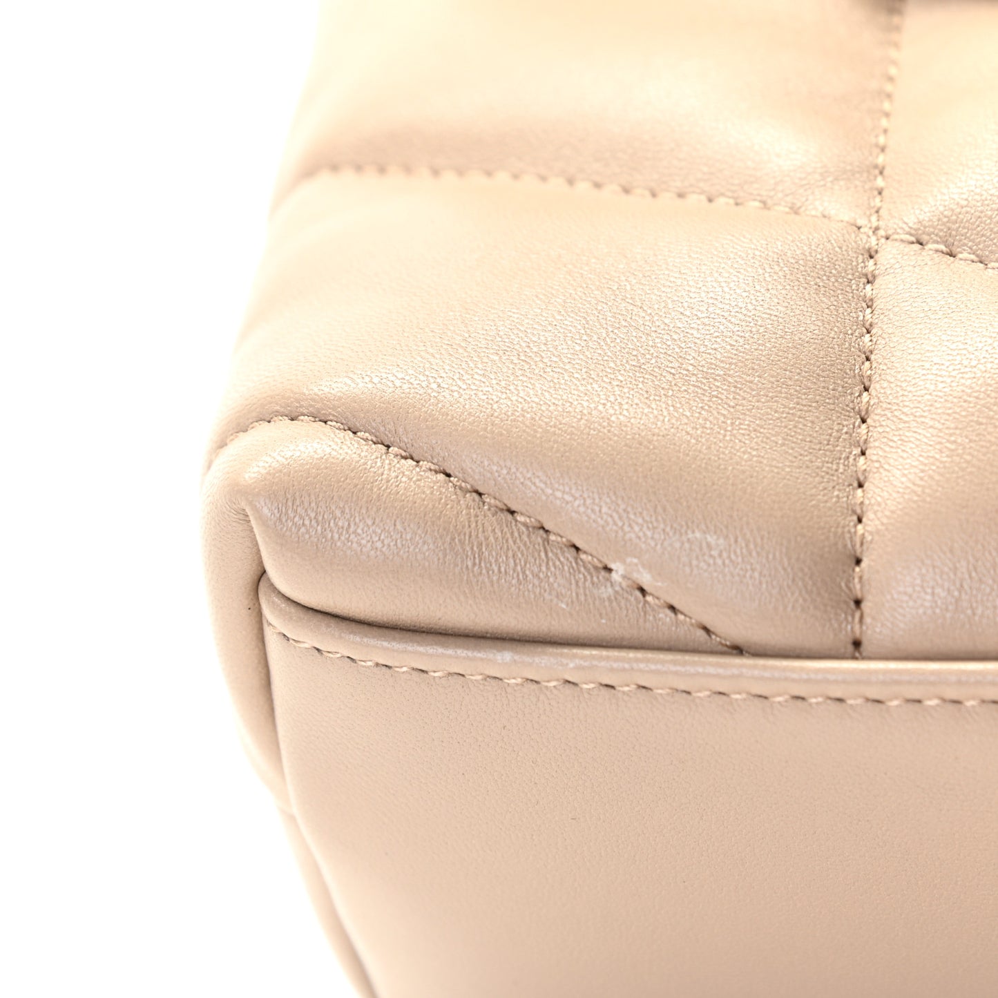 Lambskin Quilted Toy Loulou Puffer Monogram Chain Satchel Dark Beige