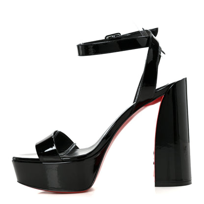 Christian Louboutin Patent Movida Sabina 130 Sandals 39.5 Black 1 of 9