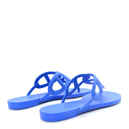 Hermes Rubber Womens Egerie Sandals  37 Bleu Outremer 5 of 9