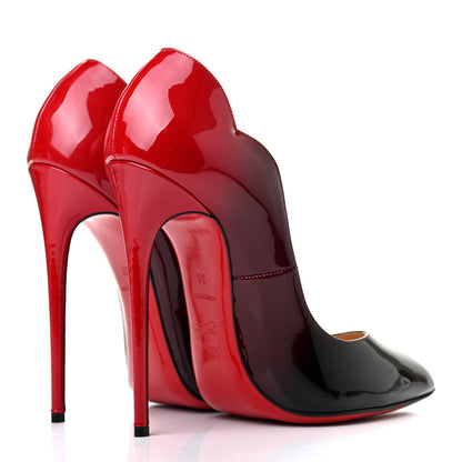 Christian Louboutin Patent Degrade Hot Chick 130 Pumps 38 Black Red 4 of 9