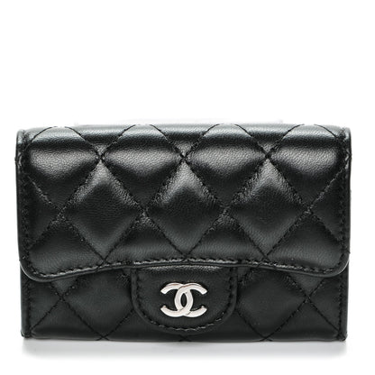 Chanel Lambskin Quilted Flap Card Holder Black 1 of 8