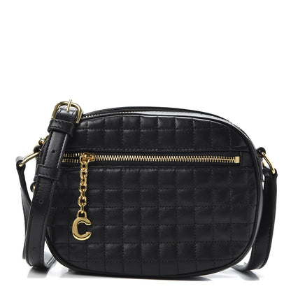 Celine Calfskin Quilted Small C Charm Bag Black 1 of 10