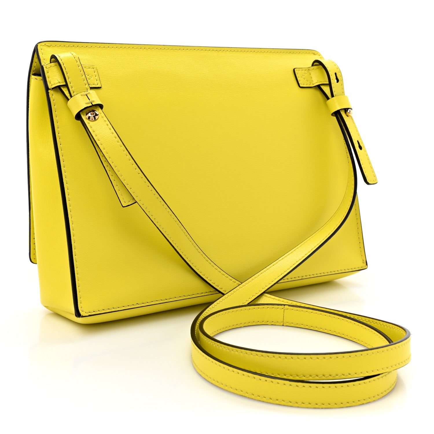 Salvatore Ferragamo Calfskin Vara Bow Wallet On Strap Yellow 4 of 13