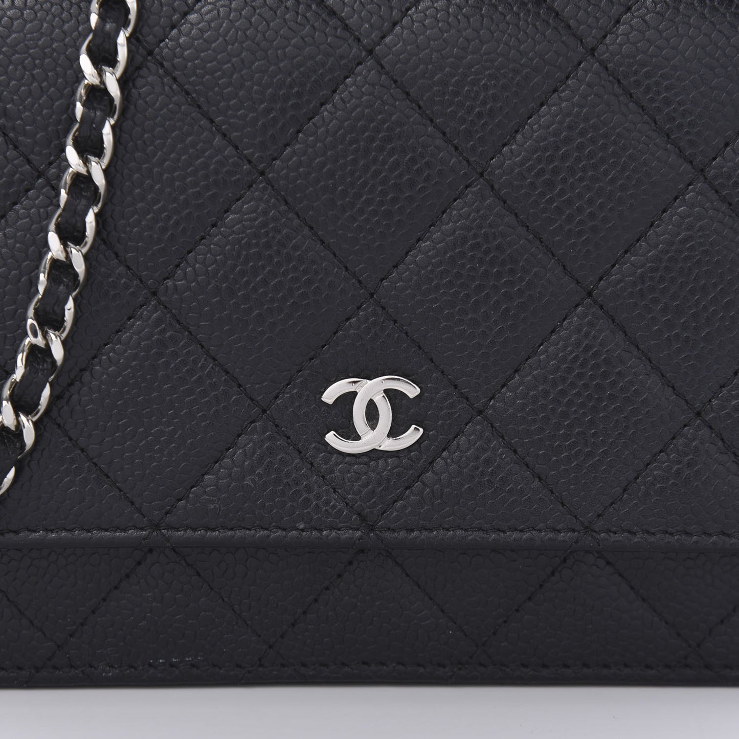 Caviar Quilted Wallet On Chain WOC Black