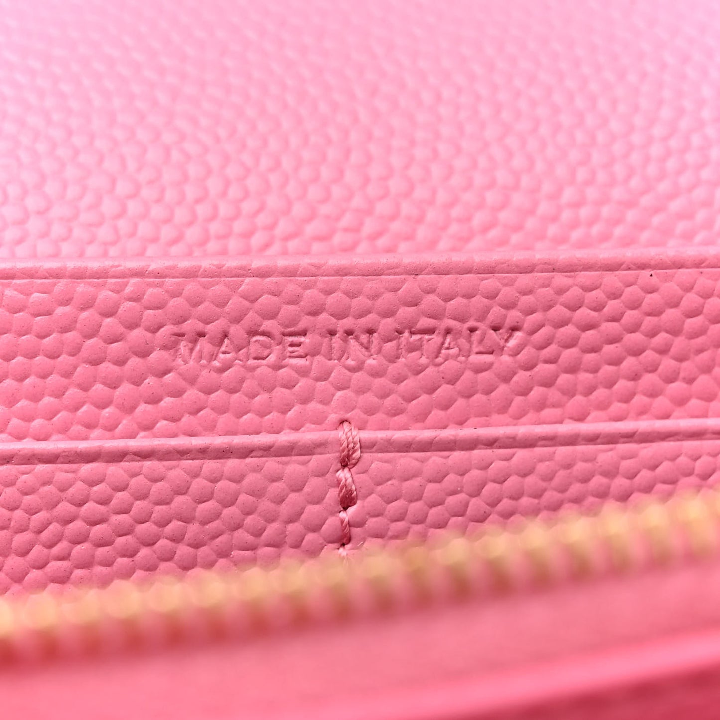 Grain De Poudre Matelasse Chevron Monogram Chain Wallet Indian Pink