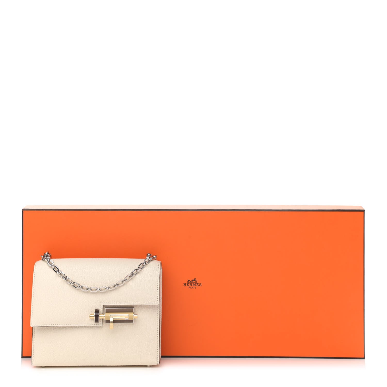 Hermes Chevre Mysore Mini Verrou Chaine Bag Nata 11 of 11