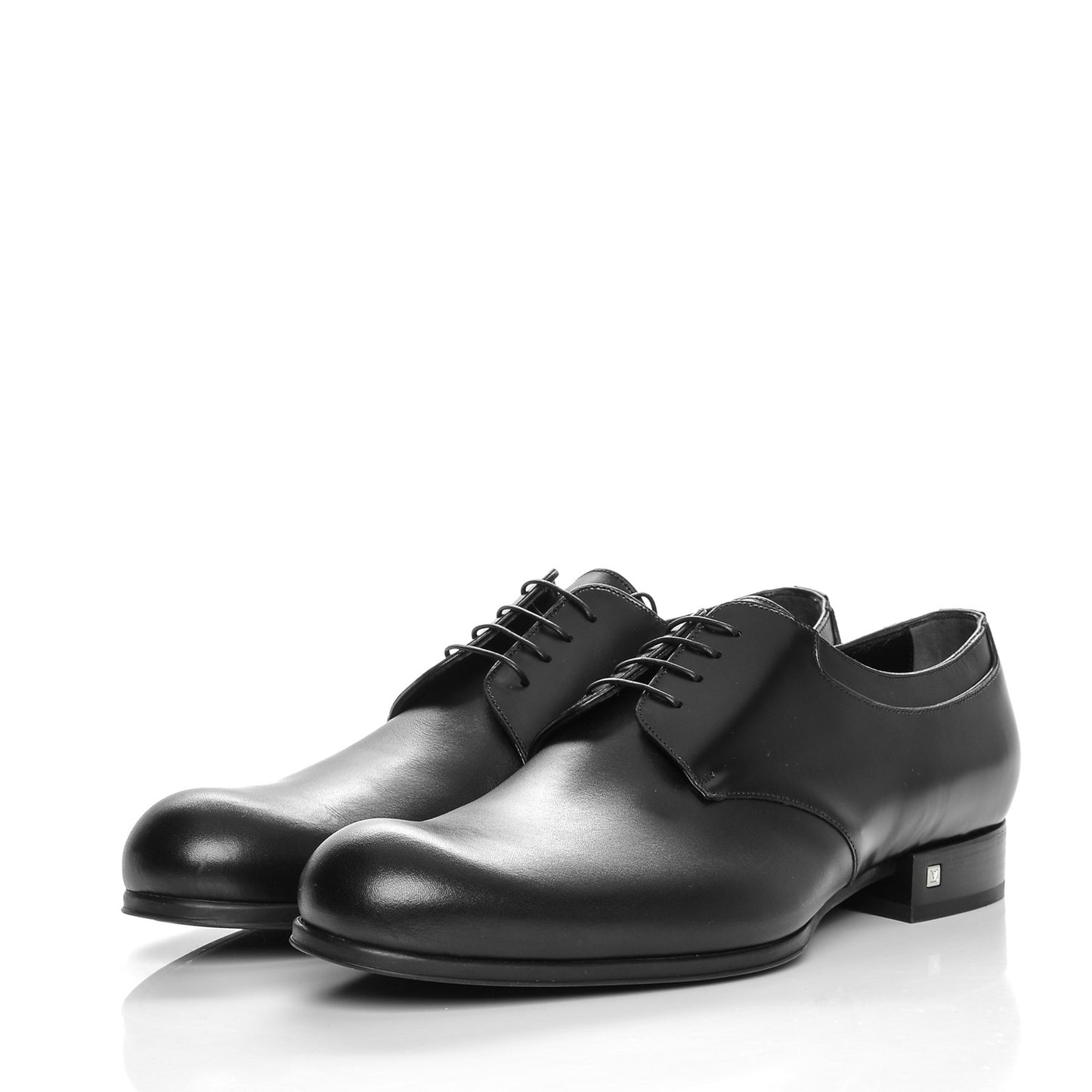 Lambskin Derby Lace Up Shoes 8 Black