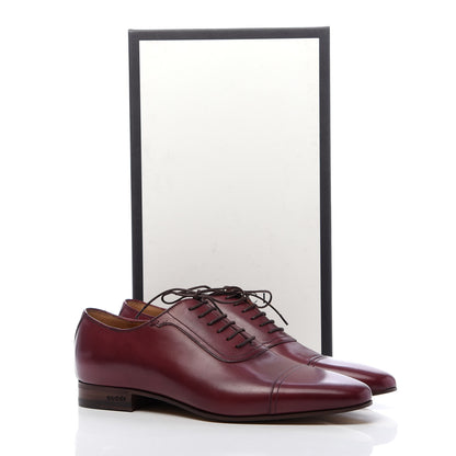 Gucci Calfskin Mens Lace Up Captoe Loafers 8 Strong Red 9 of 9