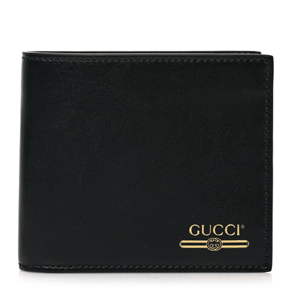 Gucci Plutone Calfskin Logo Bi-Fold Wallet Black 1 of 8