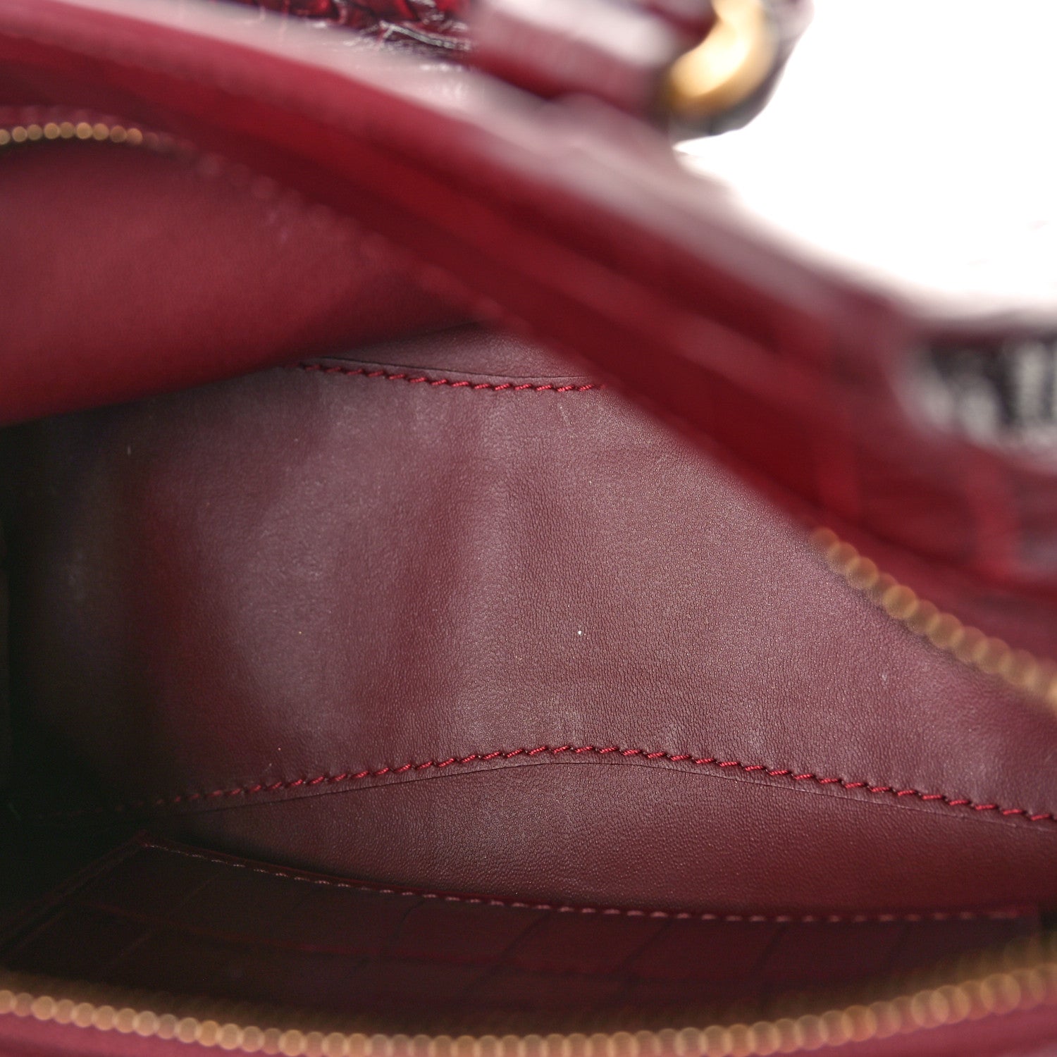 Balenciaga Calfskin Crocodile Embossed Neo Classic Gold Hardware Nano City Dark Red 5 of 11