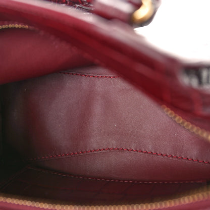 Balenciaga Calfskin Crocodile Embossed Neo Classic Gold Hardware Nano City Dark Red 5 of 11