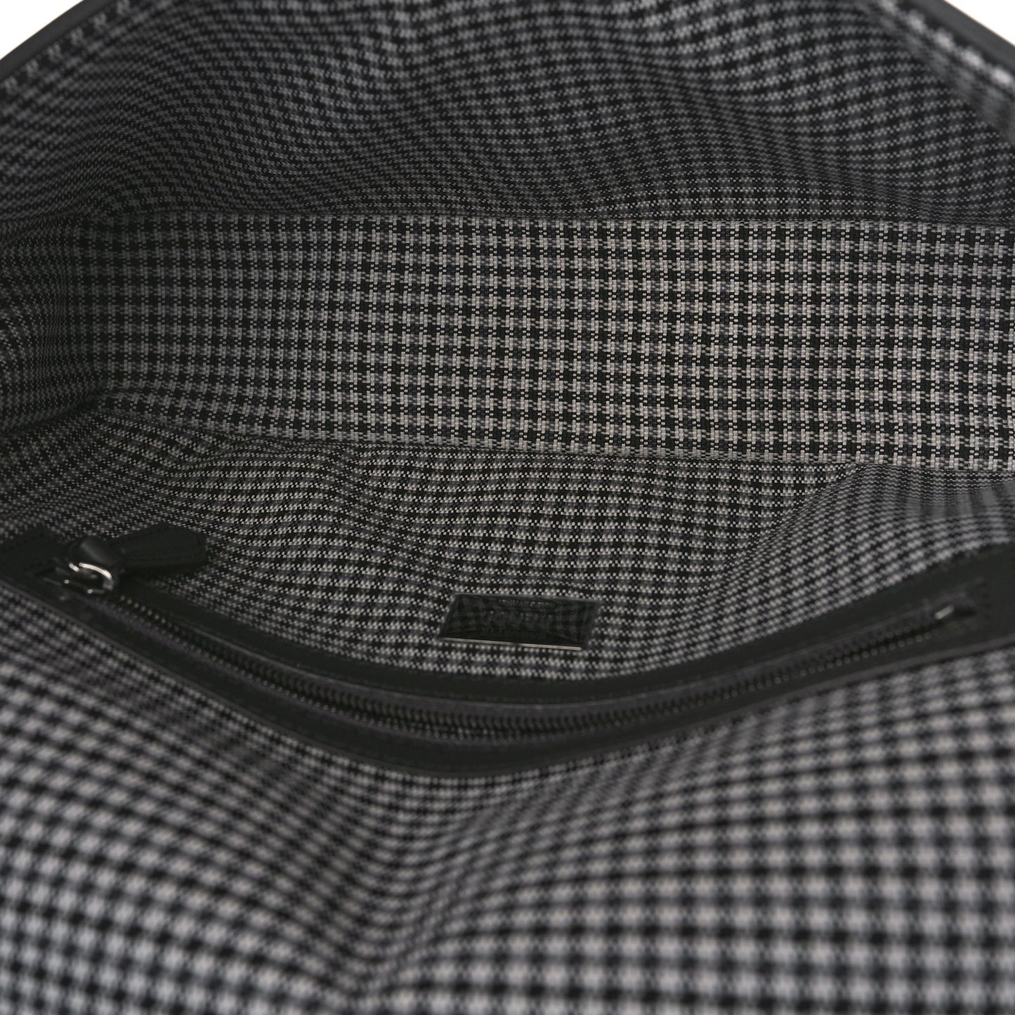 Wool Vitello King Houndstooth FF Embroidered Baguette Grigio Anthracite