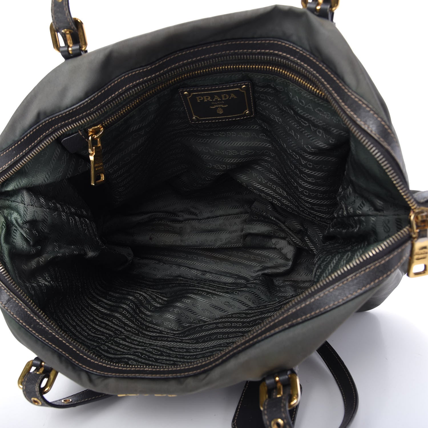 Prada Tessuto Nylon Saffiano Tote Grey 5 of 10