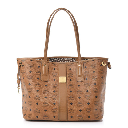 MCM Visetos Medium Liz Reversible Shopper Tote Cognac 1 of 15