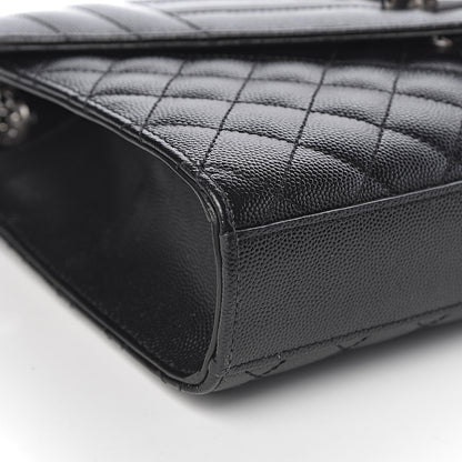 Saint Laurent Grain De Poudre Textured Mixed Matelasse Triquilt Medium Monogram Satchel Black 8 of 11