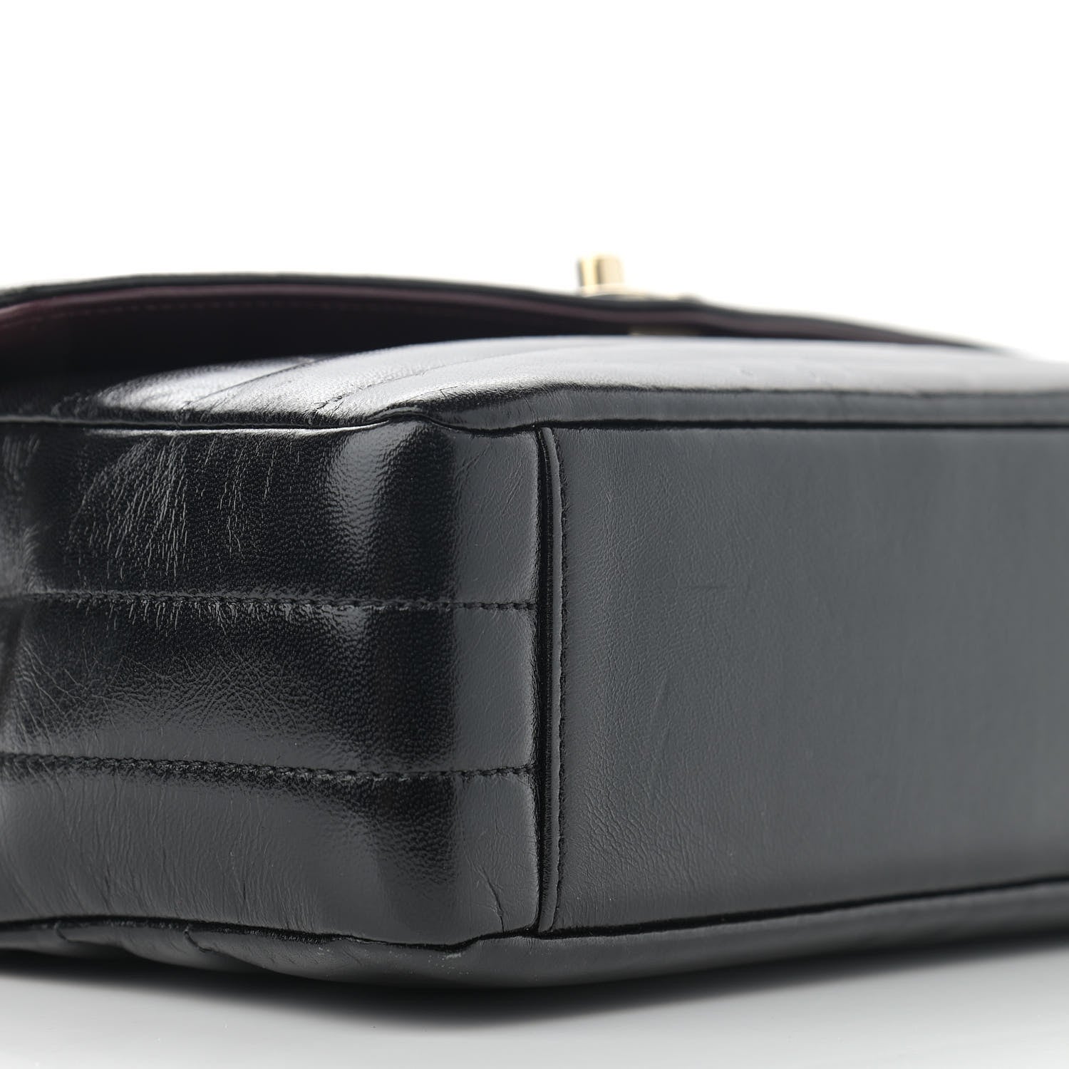 Chanel Shiny Lambskin Chevron Quilted Miroir Black 9 of 11