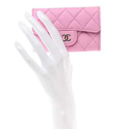Chanel Caviar Quilted Flap Card Holder Wallet Light Pink 2 of 9
