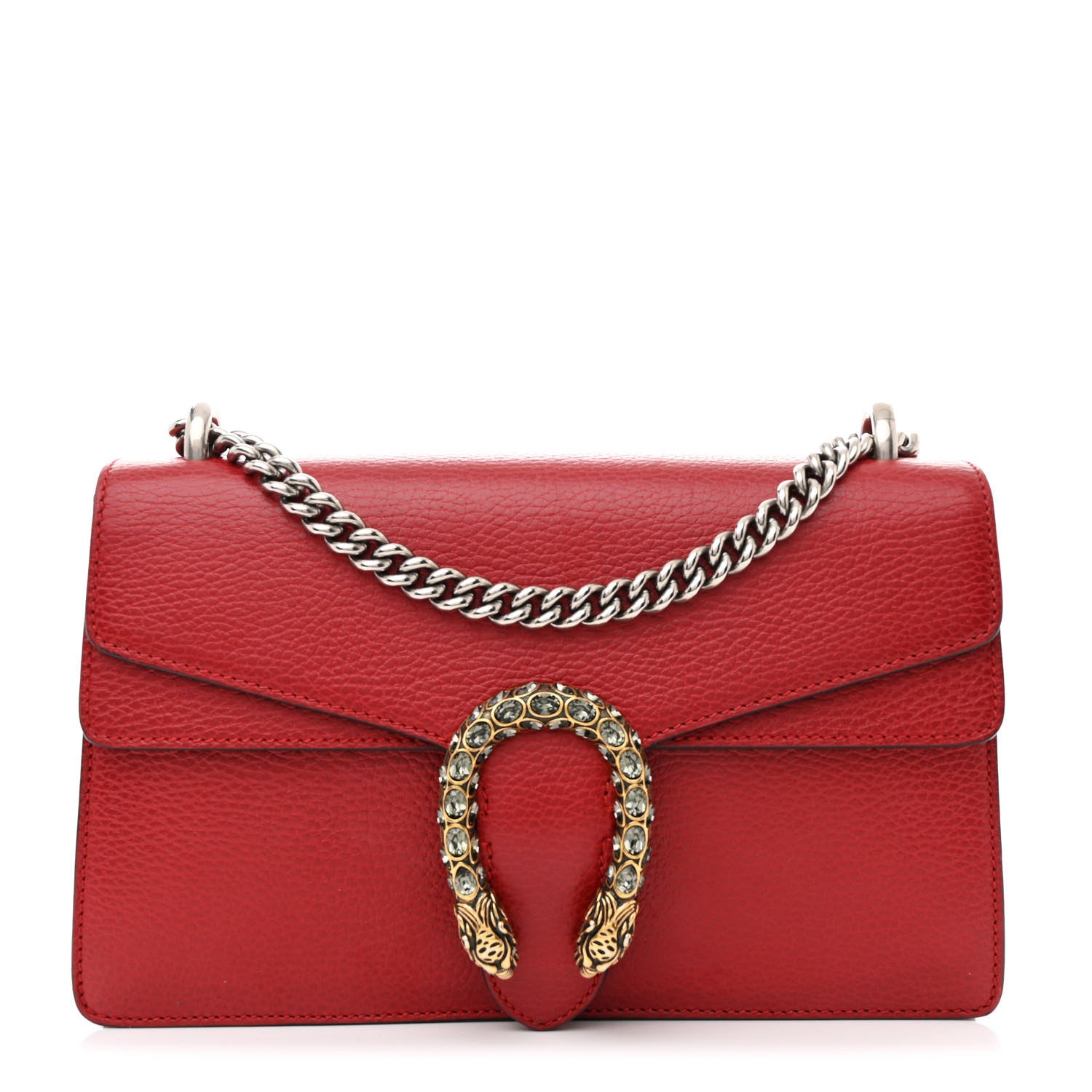 Gucci Dollar Calfskin Swarovski Crystal Small Dionysus Shoulder Bag Hibiscus Red 1 of 11