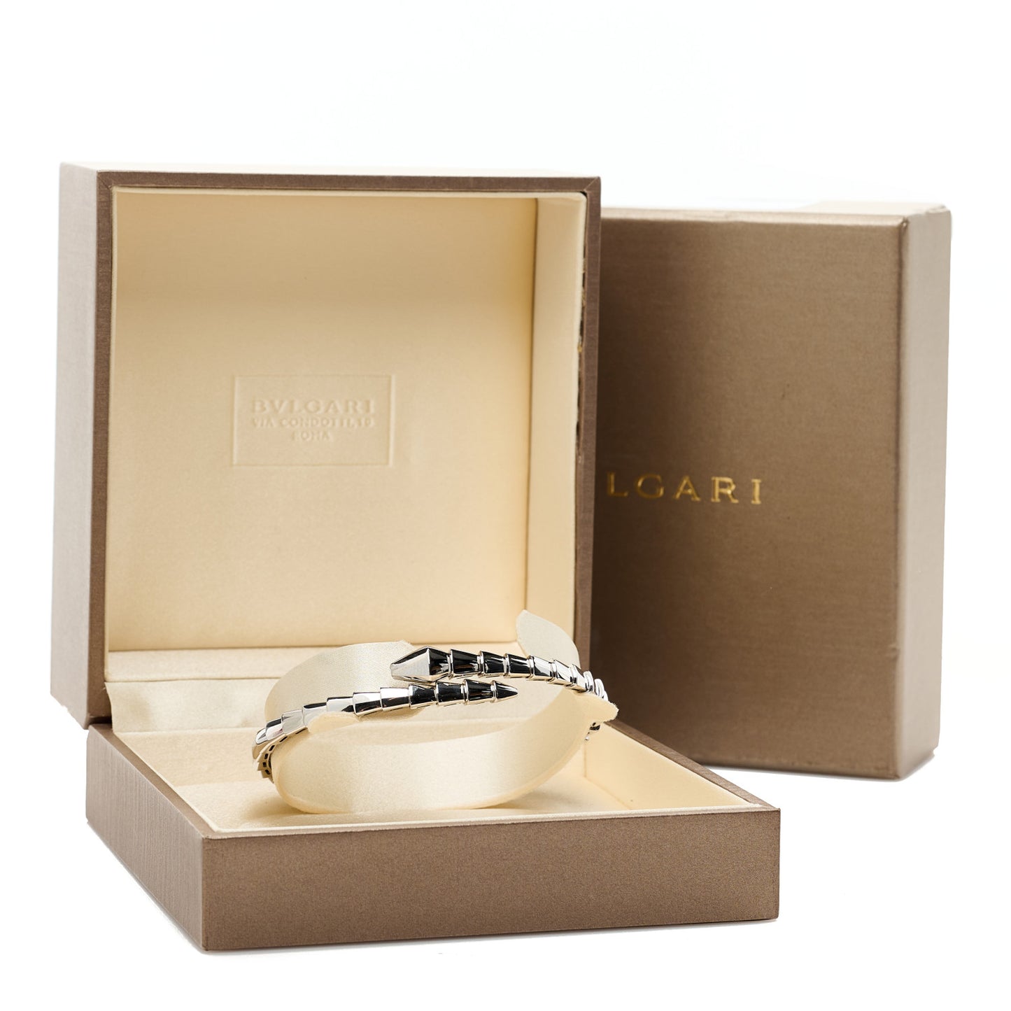 18K White Gold Serpenti Viper Bracelet L