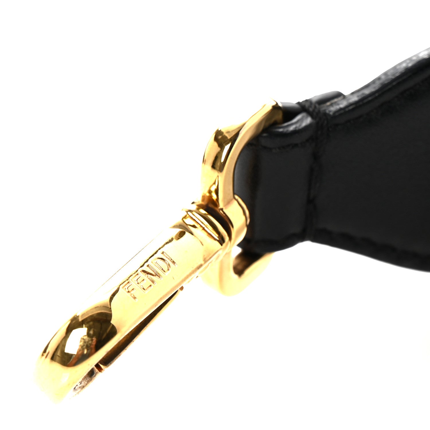 Fendi Vitello Dolce Spike Studded Strap You Black Gold 4 of 5