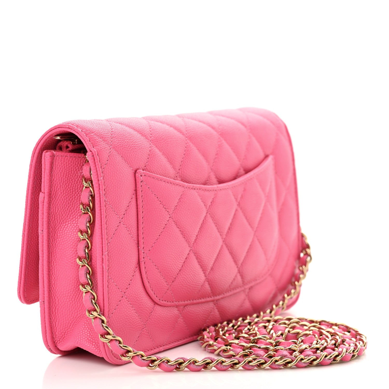 Chanel Caviar Quilted Wallet on Chain WOC Pink 3 of 12
