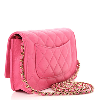 Chanel Caviar Quilted Wallet on Chain WOC Pink 3 of 12