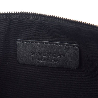 Givenchy Cotton Canvas Large Doberman Print Zip Pouch Black 6 of 6
