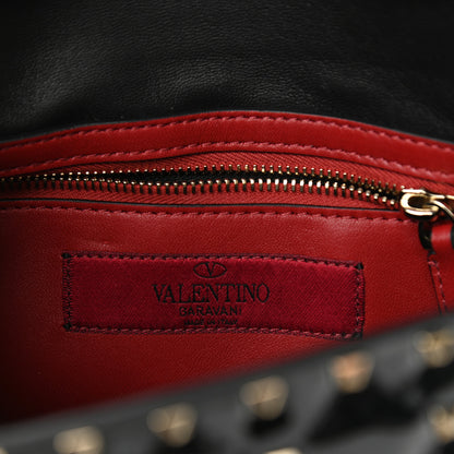 Valentino Garavani Patent Medium Rockstud Spike Halfmoon Saddle Bag Black 6 of 10