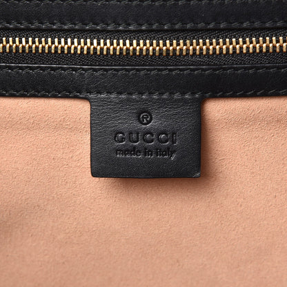 Gucci Nappa Bamboo Medium Nymphaea Top Handle Bag Black 6 of 14