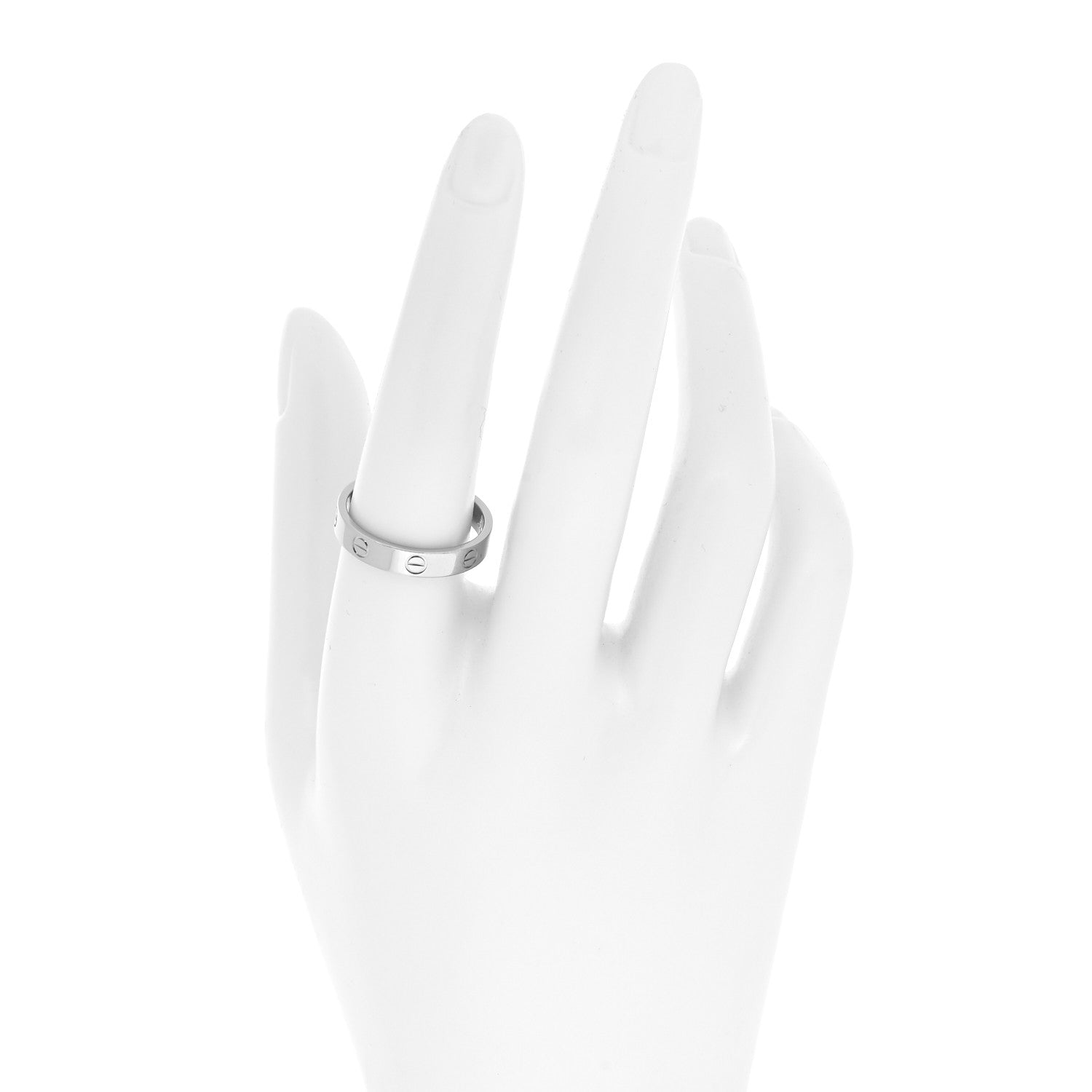 Cartier 18K White Gold 3.5mm LOVE Wedding Band Ring 58 8.5 2 of 5
