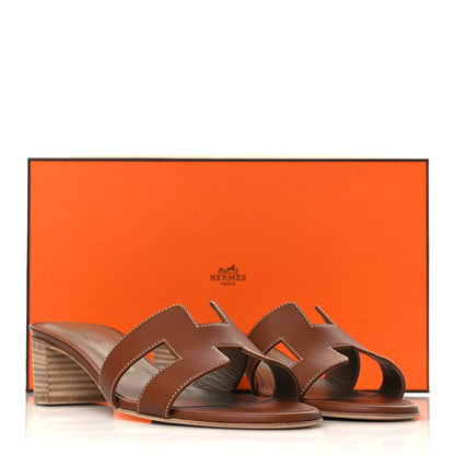Hermes Calfskin Oasis Sandals 38 Gold 9 of 9