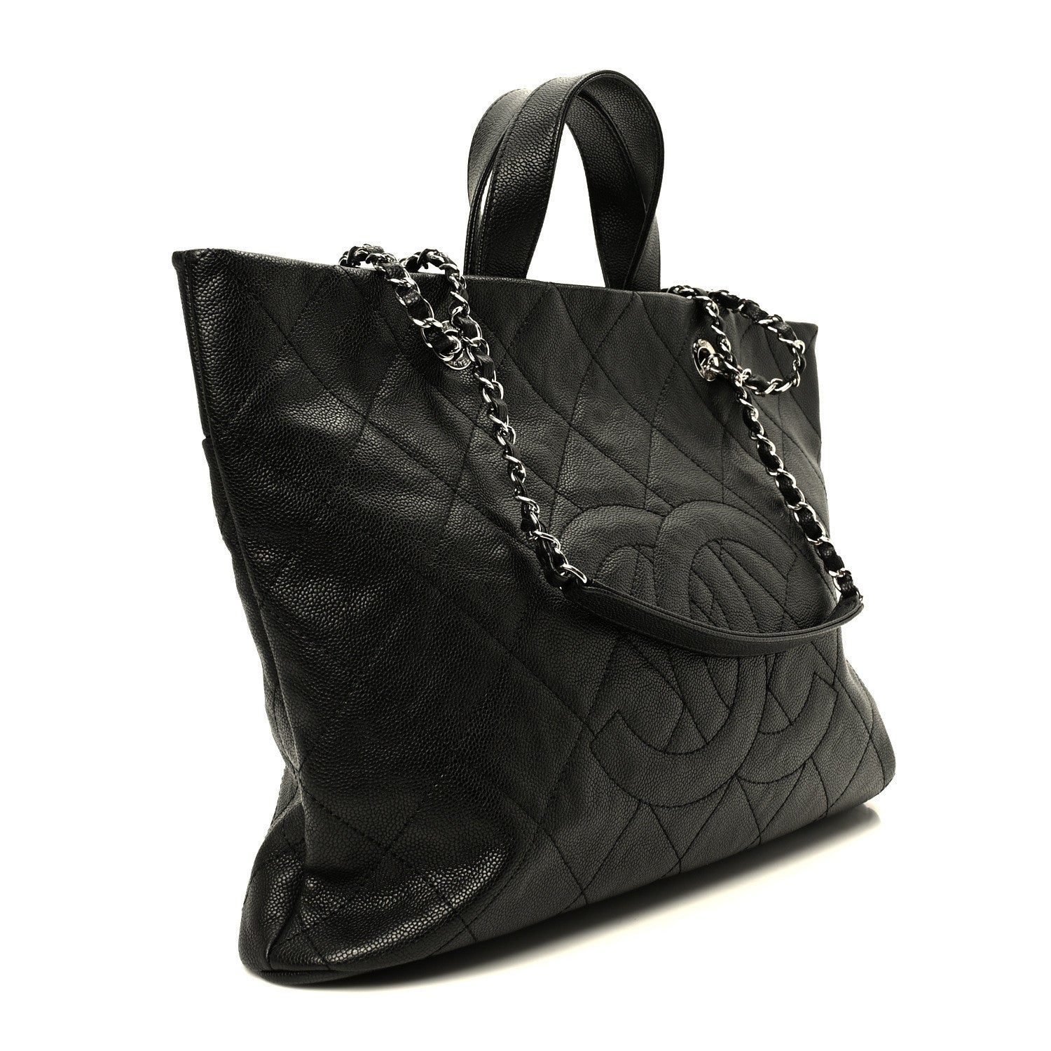 Chanel Caviar Quilted Shopping Tote Black 3 of 10