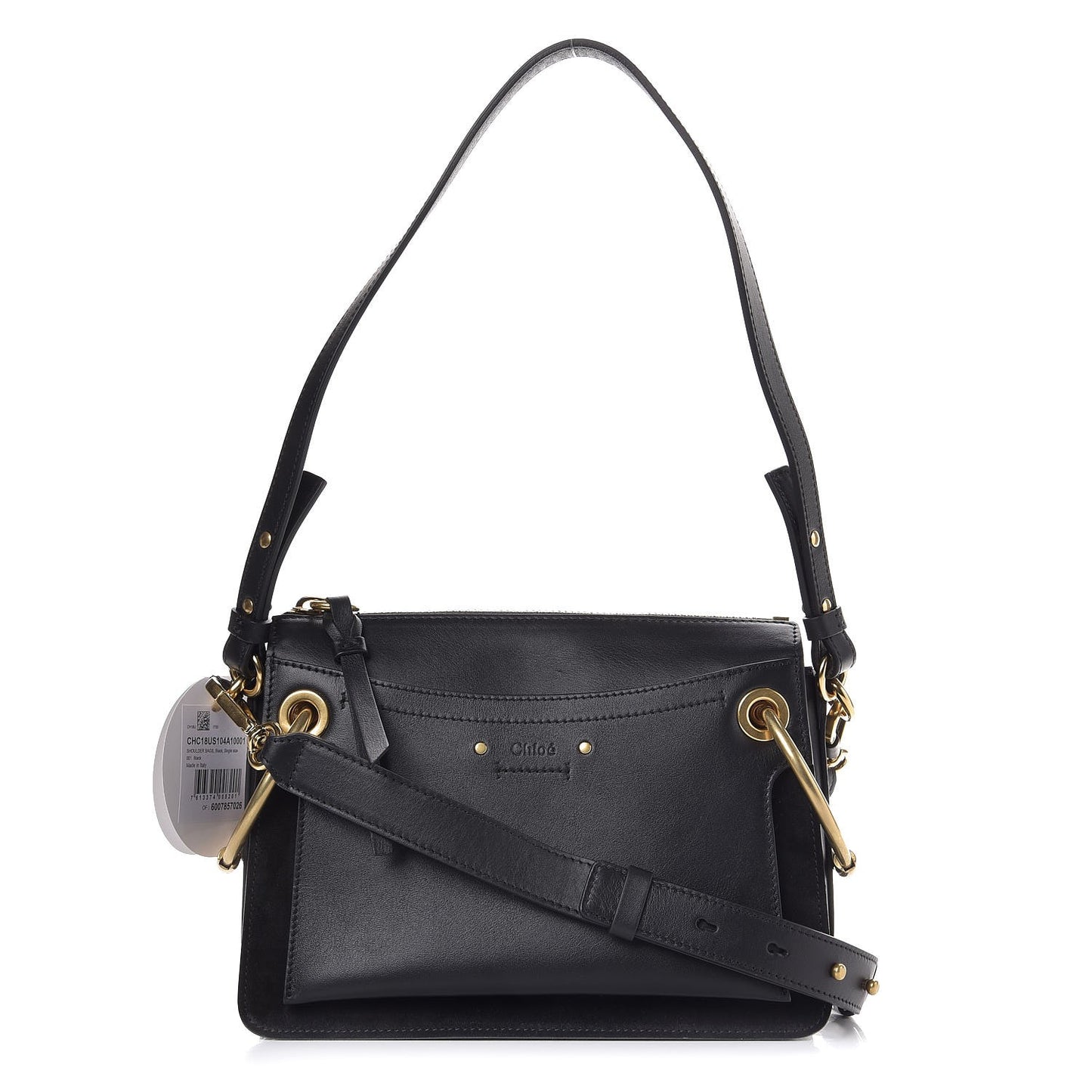 Calfskin Suede Small Roy Bag Black
