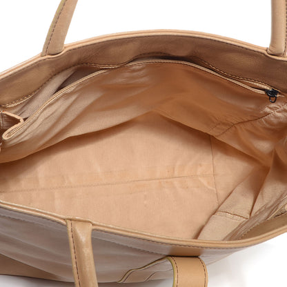 Chanel Leather Shopper Tote Beige 5 of 10