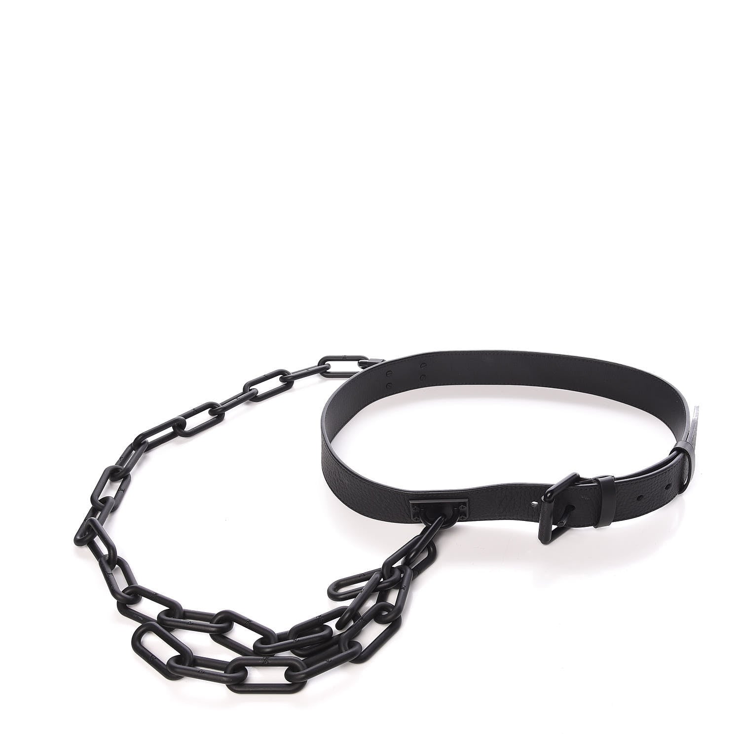 Louis Vuitton Taurillon Monogram Signature 35 MM Chain Belt 80 32 Black 7 of 14