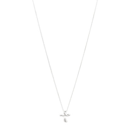 Tiffany Sterling Silver 12mm Elsa Peretti Cross Pendant Necklace 1 of 5