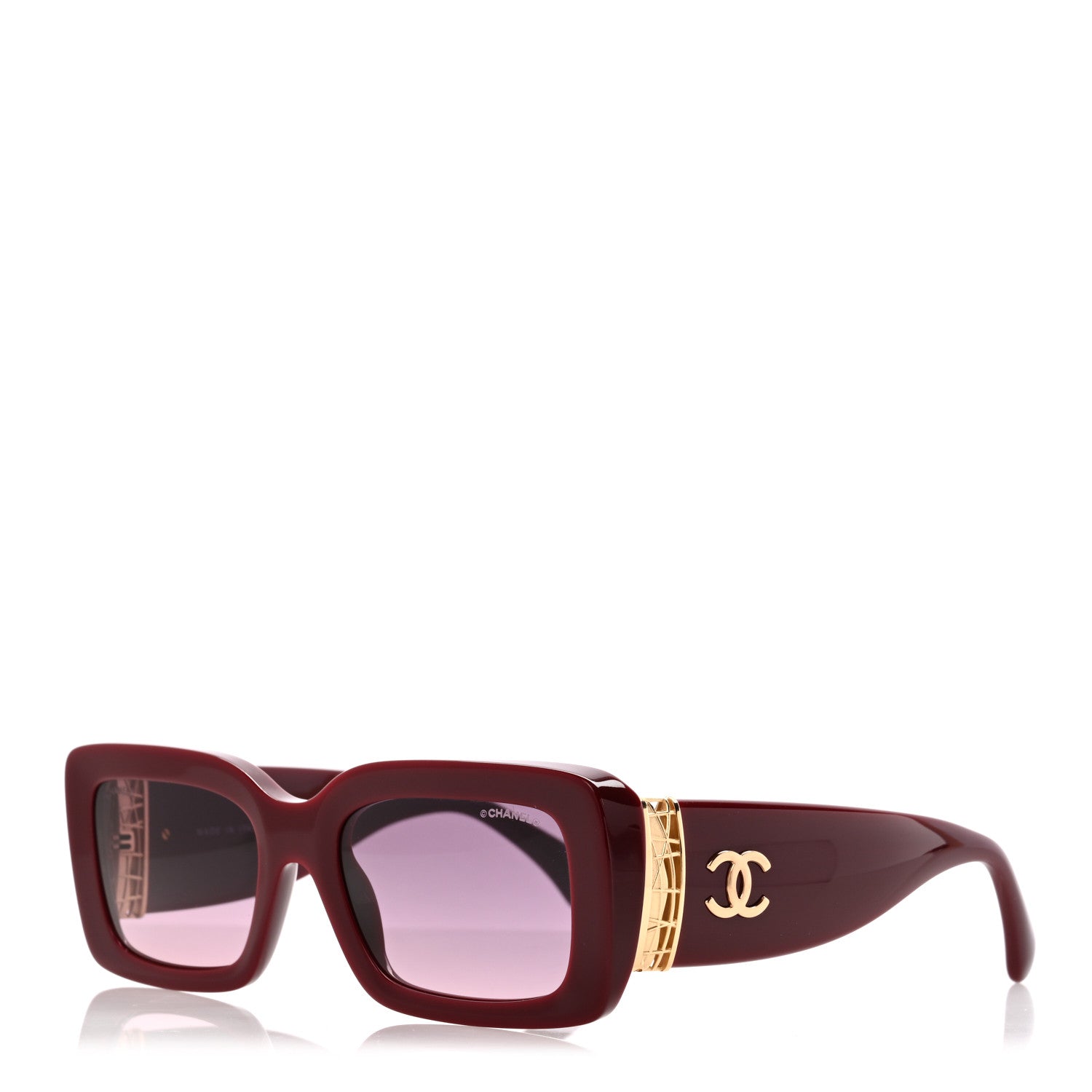 Chanel Acetate Rectangle Sunglasses 5534 Red 1 of 8