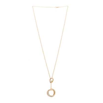 Cartier 18K Pink Yellow White Gold Diamond Trinity Lariat Necklace 5 of 8
