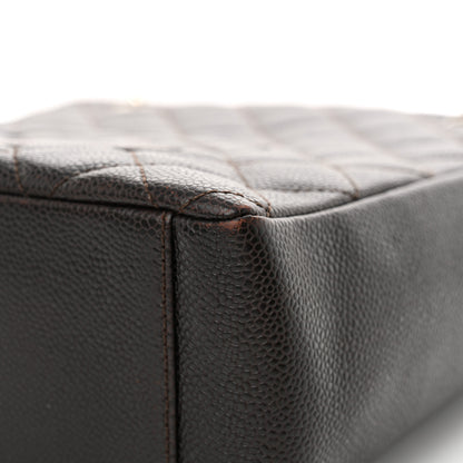 Chanel Caviar Quilted Petit Shopping Tote PST Dark Brown 10 of 16