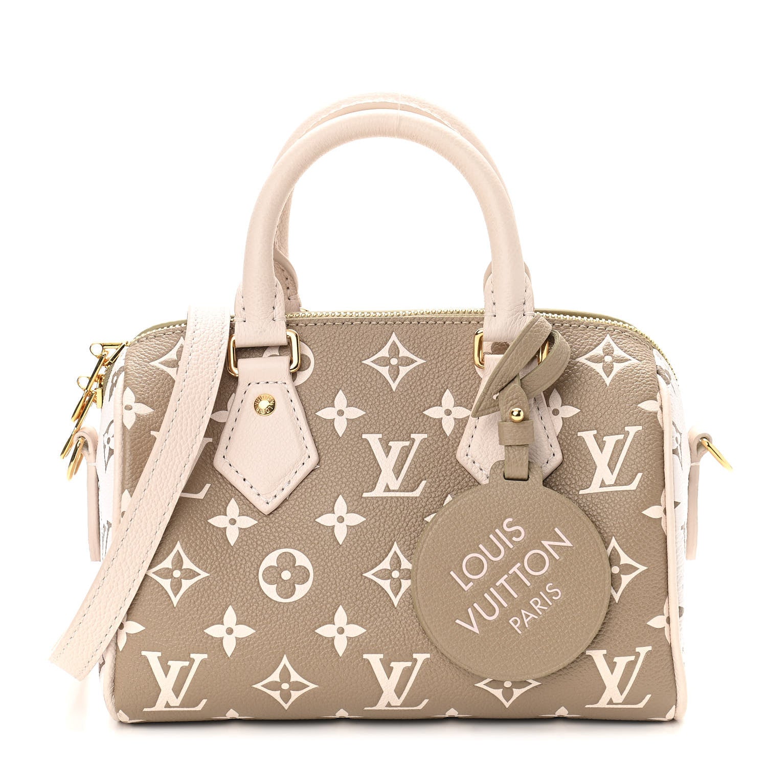 Louis Vuitton Empreinte Monogram Spring in the City Speedy Bandouliere 20 Kaki Beige Cream 1 of 12