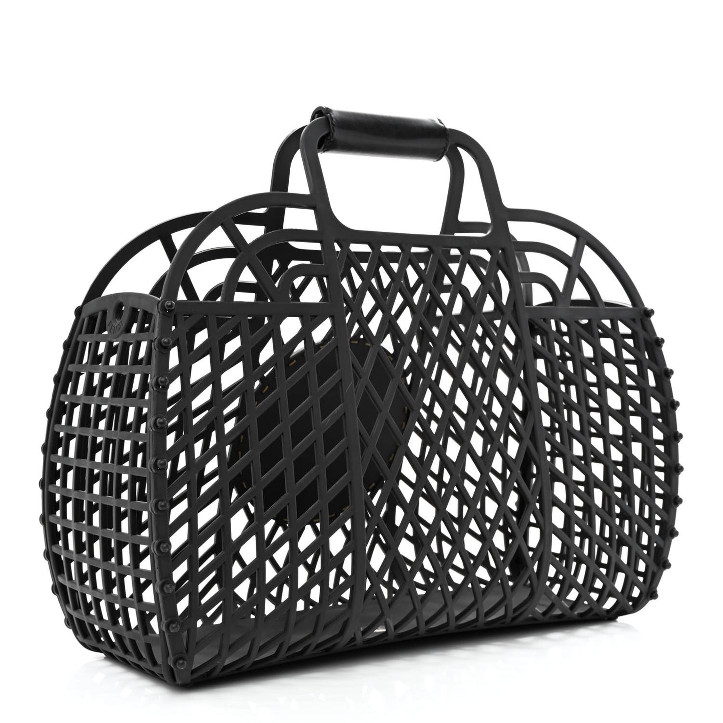 Recycled Plastic Vitello Liberty Matte Medium Fendi Basket Black Miele Scuro